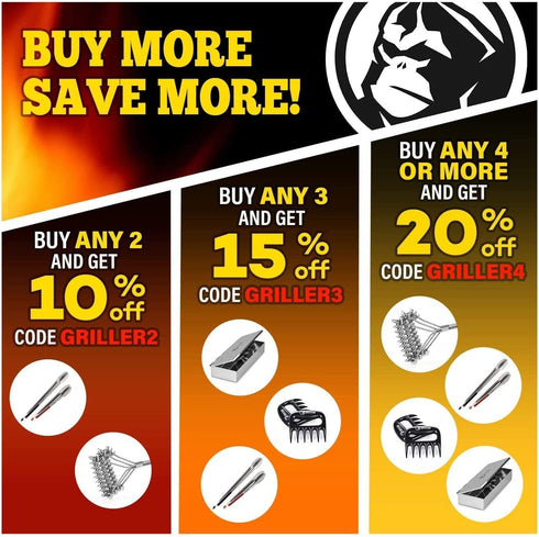 Meat Claws Meat Shredder for BBQ - Perfectly Shredded Meat, These Are The Meat Claws You Need - Best Pulled Pork Shredder Claw x 2 For Barbecue, Smoker, Grill (Stainless Steel)