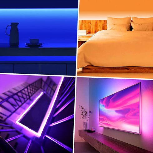 Under Cabinet LED Lighting Kit, GPED 5050 RGB Led Strip Lights 6PCS Waterproof TV Backlight with APP Remote Control Music Sync Led Lights Flexible 10ft Tape Lighting Kits Timing Bedroom Kitchen