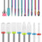 Depvko 19pcs Nail Drill Bits Sets, 3/32 Inch Diamond Cuticle Electric Nail File and Ceramic Acrylic Gel Nail Bit Kit,Nail Art Tools, Carbide Cuticle Remover Bits for Manicure Pedicure, Home Salon
