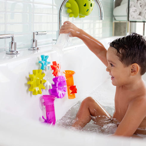 Boon PIPES Building Toddler Bath Tub Toy for Kids Aged 12 Months and Up, Blue (Pack of 5)