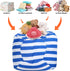 Lukeight Stuffed Animal Storage Bean Bag Chair for Kids, Zipper Storage Bean Bag for Organizing Stuffed Animals, Stripe Bean Bag Chair Cover, (No Beans) Large
