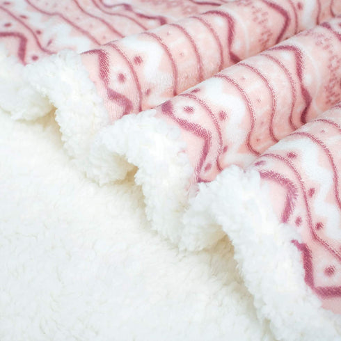 BEAUTEX Sherpa Fleece Throw Blanket for Young Girls Super Soft Fuzzy Cozy Plush Pink Sherpa Plush Throw Blanket for Kids Children Teens or Adult for Sofa Couch Bed (50" x 60",Light Pink Stripe)