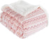 BEAUTEX Sherpa Fleece Throw Blanket for Young Girls Super Soft Fuzzy Cozy Plush Pink Sherpa Plush Throw Blanket for Kids Children Teens or Adult for Sofa Couch Bed (50" x 60",Light Pink Stripe)