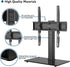 BONTEC Swivel Table Top TV Stand for 26-55 LED OLED LCD Plasma Flat Curved Screens Height Adjustable Glass Base Max, VESA 400x400mm up to 99lbs