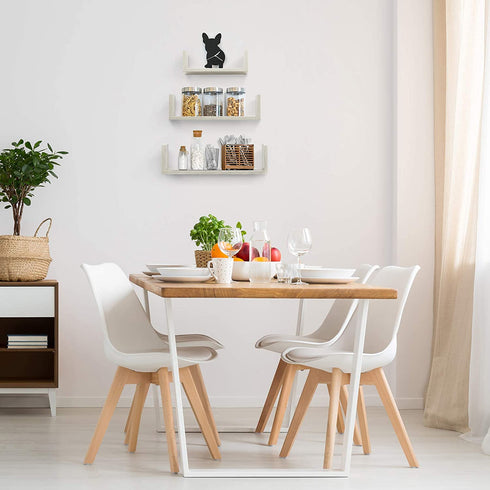 Americanflat Driftwood Floating Shelves Set of 3 - U Shaped Composite Wood Wall Mounted Display Ledges for Bedroom, Living Room, Bathroom, Kitchen, and Office