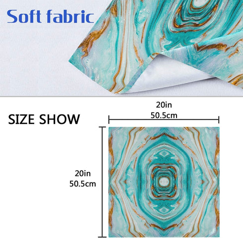 ALAZA Beautiful Juicy Turquoise Marble Cloth Napkins Dinner Napkins Set of 4,Reusable Table Napkins Washable Polyester Fabric for Cocktail Party Holiday Wedding Home Decorative
