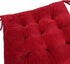 ELFJOY Set of 4 Solid Square 16 x 16 Tufted Chair Pads Indoor Seat Cushions Pillows with Ties (Burgundy)