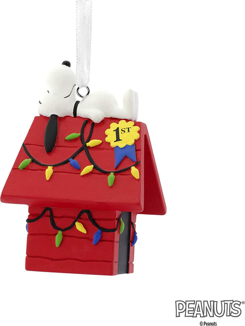 Hallmark Christmas Ornaments, Peanuts Snoopy on Decorated Dog House Ornament