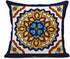 Semtomn Set of 4 Linen Throw Pillow Covers Spanish Talavera Exotic Geometry Dark Retro Ethnic Home Decorative 20"x20" Flax Pillow Cases Cushion Square Pillowcases