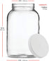 Paksh Novelty 1-Gallon Glass Jar Wide Mouth with Airtight Plastic Lid - USDA Approved BPA-Free Dishwasher Safe Large Mason Jar for Fermenting, Kombucha, Kefir, Storing and Canning Uses, Clear (2 Pack)