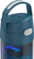 THERMOS FUNTAINER 16 Ounce Stainless Steel Vacuum Insulated Bottle with Wide Spout Lid, Galaxy Teal