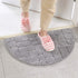 w5bhj88 Half Moon Entrance Door Mat, Semi Circle Non-Slip Bath Mat, Super Absorbent Microfiber Shaggy Pile Rug Soft Touch Carpet Shower Rug for Home Bathroom Bedroom(40x68CM,Grey)