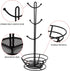 Coffee Pod Holder with Mug Rack, Black Metal K-Cups Pods Storage Organizer for Coffee Capsule with Mugs Tree for 6 Cups