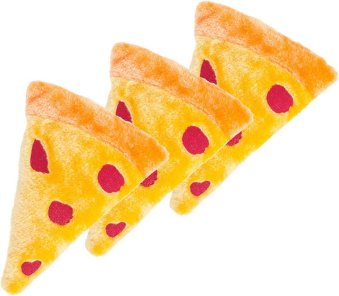 ZippyPaws - Squeakie Emojiz Stuffed Plushie Dog Toy - Pizza Slice, 3 Pack