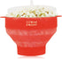 Original Colonel Popper Healthy Microwave Popcorn Maker - LFGB Food Grade Certified BPA Free Popcorn Poppers (Transparent Red)