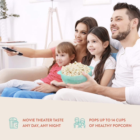 Original Colonel Popper Healthy Microwave Popcorn Maker - LFGB Food Grade Certified BPA Free Popcorn Poppers (Transparent Red)