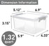 Citylife 1.3 QT 6 Pack Small Storage Bins Plastic Storage Container Stackable Box with Lids for Organizing, Clear White