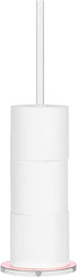 MyGift Toilet Paper Roll Storage Holder - Modern Freestanding Bathroom Toilet Tissue Stand, Copper Tone & Clear Acrylic 20-Inch Floor Standing Roll Reserve