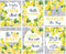 HLNIUC Lemon signs Art Prints, Inspirational Blue Pattern Yellow Lemon Pictures Set Of 6(8”X10”, Unframed), Fruit Botanical Poster Green Leaf Modern Wall Art For Bed Room Living Room Kitchen Decor
