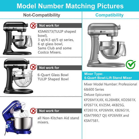 Flex Edge Beater for Kitchenaid 6 Quart Bowl- Lift Stand Mixer, Beater Paddle with Scraper for 6 QT Bowl- Lift Mixers, Attachments for Mixer 6 qt