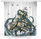 DESIHOM Kraken Octopus Shower Curtain Anime Nautical Shower Curtain Cool Ocean Sailboat Shower Curtain Polyester 72x72 Inch