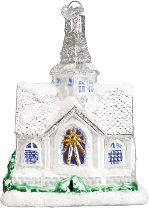 Old World Christmas Church Collection Glass Blown Ornaments for Christmas Tree Sparkling Cathedral