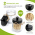 4pcs Rustic Mason Jar Bathroom Accessories Set- Liquid Soap Pump Dispenser and 2 Small Apothecary Storage Glass Jars&Toothbrush Stand Holder for Bathroom, Farmhouse Home Decor, Kitchen Sink (Black)