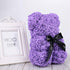 Qivange Rose Bear Rose Teddy Bear Best Gift for Valentines Day, Anniversary, Birthdays & Bridal Showers 10 inch (Purple)
