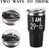 29 Plus One Middle Finger Mug Tumbler for Men Women, Funny Turning 30 Years Old Bday Tumbler Idea for Wife Friends Sister Coworker, 30 Oz Stainless Steel Insulated Travel Tumbler, Black
