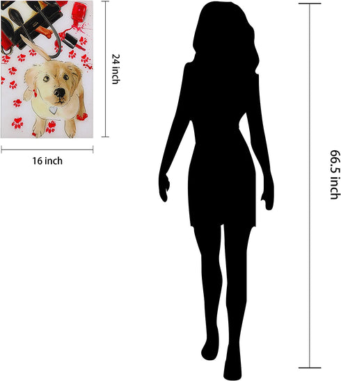 Empire Art Direct Oh Again Frameless Free Floating Tempered Glass Dog Wall Art Ready to Hang, 16 in x 24 in x 0.2