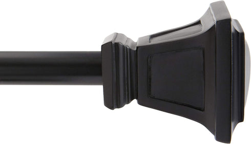Kenney KN75795NP Seville 5/8" Standard Decorative Window Curtain Rod, 28-48", Matte Black