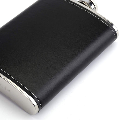 Suwimut 4 Pack Hip Flask for Liquor, 8 oz Stainless Steel Leakproof Leather Cover Pocket Flask with Funnels for Men Drinking Alcohol, Whiskey, Rum and Vodka
