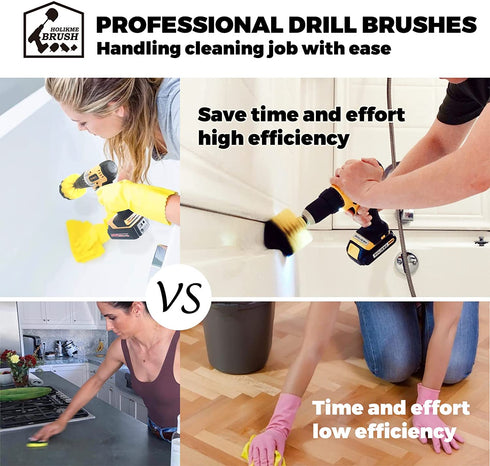 Holikme 20Piece Drill Brush Attachments Set, Scrub Pads & Sponge, Buffing Pads, Power Scrubber Brush with Extend Long Attachment, Car Polishing Pad Kit