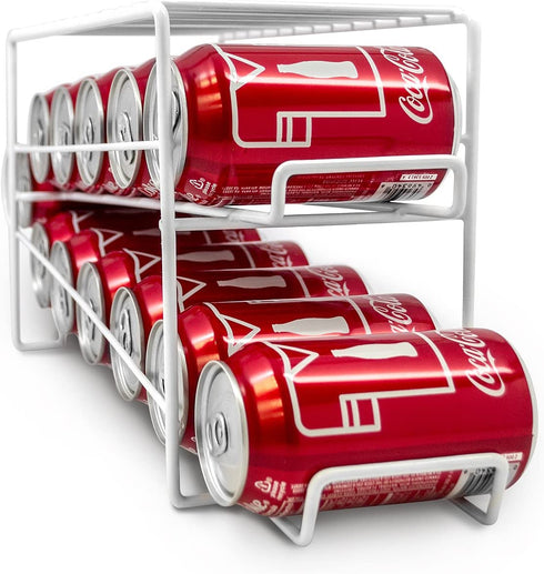 Sorbus Soda Can Rack Beverage Dispenser Dispenses 12 Standard Size 12oz Soda Cans (White)