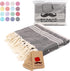 Bazaar Anatolia Stripe Turkish Beach Towel 100% Cotton Oversized 75x38 Large Boho Bath Towels Bathroom Sheets Gym Pool Quick Dry Sand Free (Black)