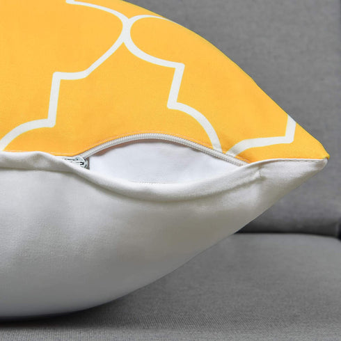 6 Pack Yellow Throw Pillow Covers Modern Decorative Throw Pillow Case Yellow Cushion Case for Room Bedroom Room Sofa Chair Car, Yellow and White, 18 x 18 Inch