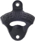8 PCS Satin Black Cast Iron Beer Bottle Opener Wall Mounted Open Here Heavy Duty for Man Cave Farmhouse Bar with Screws