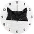 MERRYSUGAR Black Cat White Wall Clock Silent Non Ticking Digital Round Clock Desk Clock for Home Kitchen Office School Home Decor 9 Inch