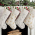 SherryDC Faux Fur Snowflake White Christmas Stockings Set of 2 Fireplace Xmas Decoration Holder (Silver + Gold)