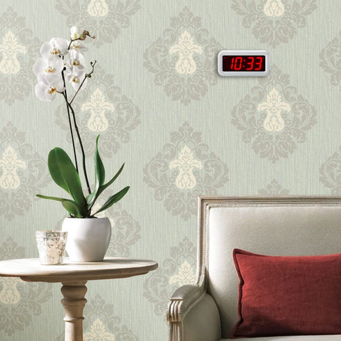 Timegyro Digital Alarm Clock, Battery Operated Desk Clock with 1.2" Large Display for Bedroom, Heavy Sleepers(White)