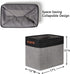DULLEMELO Large Collapsible Storage Basket/Bin with Durable Leather Handles, Fabric Organizer Bin for Storage Clothes, Toys, Books, Office, Bedroom, Closet, Nursery & Laundry (Black&Gray)