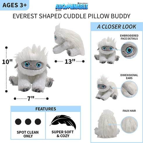 Franco - PC0798 Kids Bedding Soft Plush Cuddle Pillow Buddy, One Size, Abominable Yeti