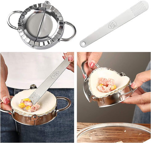 Dumpling Maker Stainless Steel Dumpling Mold Dumpling Mould Set, for ravioli maker Empanadas Pastry Pie DIY Handmade 9 Pieces Sets Kitchenware