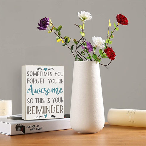 Cocomong Modern Farmhouse Decorations for Living Room, Sometimes You Forget You are Awesome, Inspirational Gifts, Housewarming Gifts for Women, Inspirational Wall Art Shelf Decor, House Decor Sign 6x8