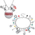 2PC Stranger Themed Charm Bracelet And Necklace Set Best Things for Kids Girls Teens Women Men for Collection Halloween Cosplay Gifts