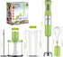 GutView Immersion Hand Blender 1000Watt, 5in1 Hand Mixer Set, Powerful Smart Stick Blender Stainless Steel Shaft and Blades, with 700ml Mixing Beaker, Milk Frother, 500ml Chopper, Egg Whisk