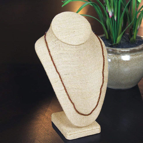Ikee Design Linen Necklace Chain Jewelry Bust Display Holder Stand, Necklaces Display necklace mannequin, Necklace Bust, Jewelry Bust Stand, 6 3/8"W x 4 1/2"D x 10 1/4"H