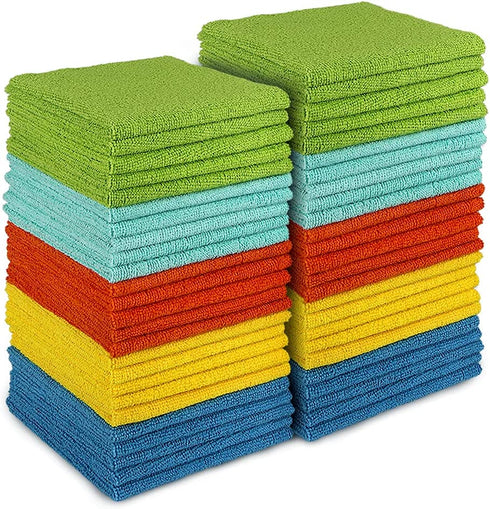 AIDEA Microfiber Cleaning Cloths-50PK, All-Purpose Softer Highly Absorbent, Lint Free - Streak Free Wash Cloth for House, Kitchen, Car, Window, Gifts(12in.x 12in.)