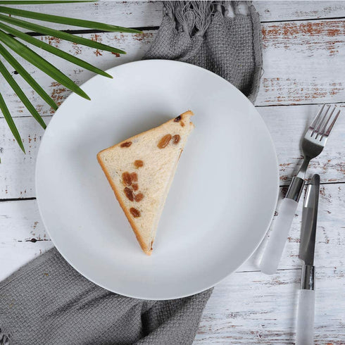 Miicol Durable Porcelain 6-Piece Dessert Plate Set, Elegant White Serving Plates (6-inch dessert plates)