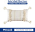 MIULEE Decorative Throw Pillow Cover Tribal Boho Woven Tufted Pillowcase with Tassels Super Soft Pillow Sham Cushion Case for Sofa Couch Bedroom Car Living Room 12X20 Inch Cream White